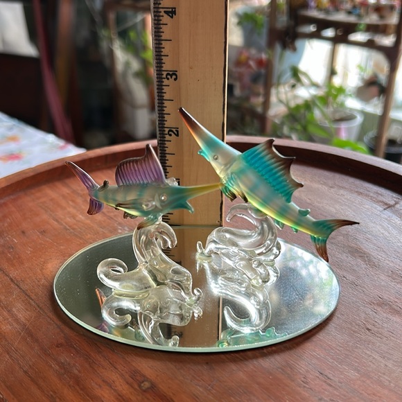 Murano-Style Art Glass Specifically Murano Sommerso Swordfish or Marlin Vintage - Picture 8 of 11